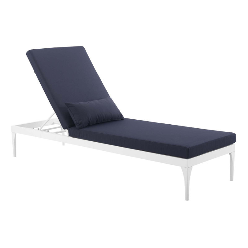 Ivy Bronx Wilma Outdoor Reclining Chaise Lounge with Cushion Wayfair